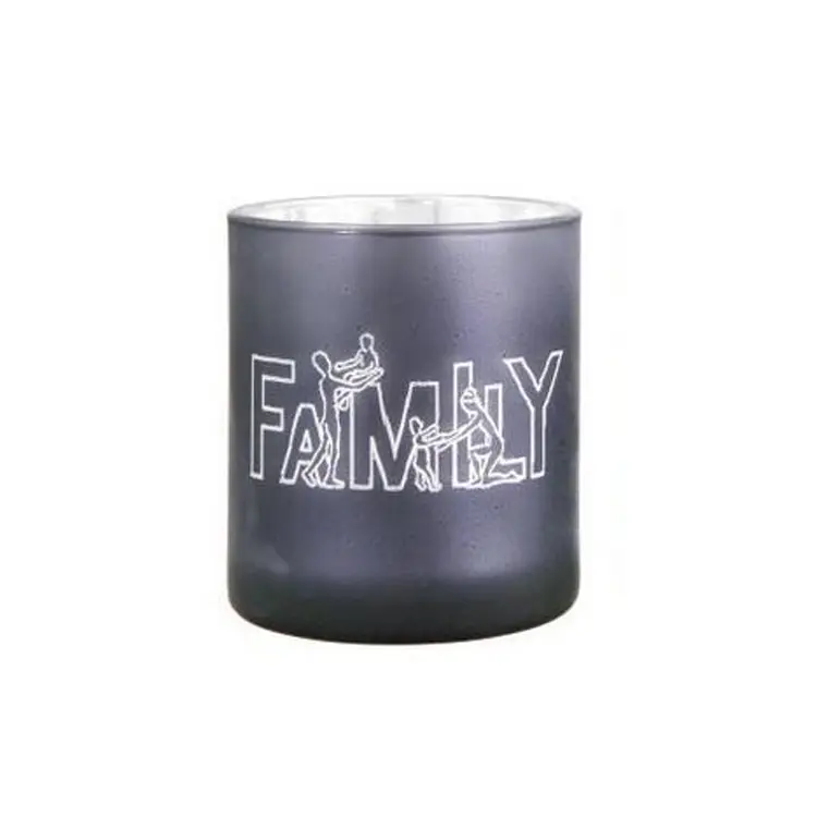 Glas Windlicht "Family"