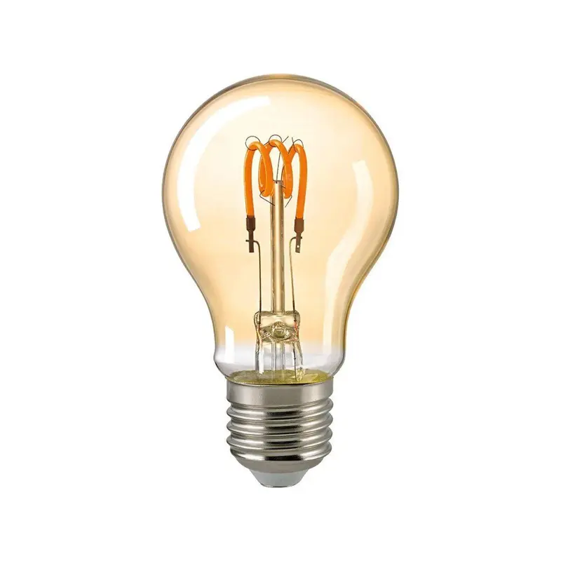 Glühbirne – in Gold, gedrehtes Filament, extra warm - Curved | Sigor