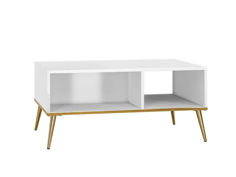 Goldin Couchtisch Weiß/Gold