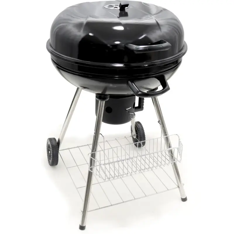 Grillwagen Holzkohlegrill mit Deckel, 2 Ablagen, Thermometer uvm.