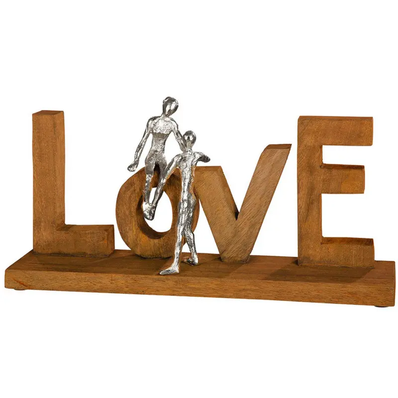 Großer Deko Schriftzug Love mit Metall Skulpturen 50cm