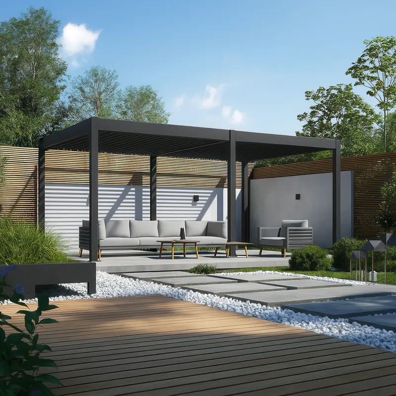 Gutroof Pergola "Deluxe" 3,6x5,3m Aluminium, Lamellendach | Anthrazit