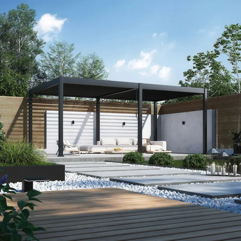 Gutroof Pergola "Deluxe" 3,6x6m - manuell, Aluminium, Anthrazit