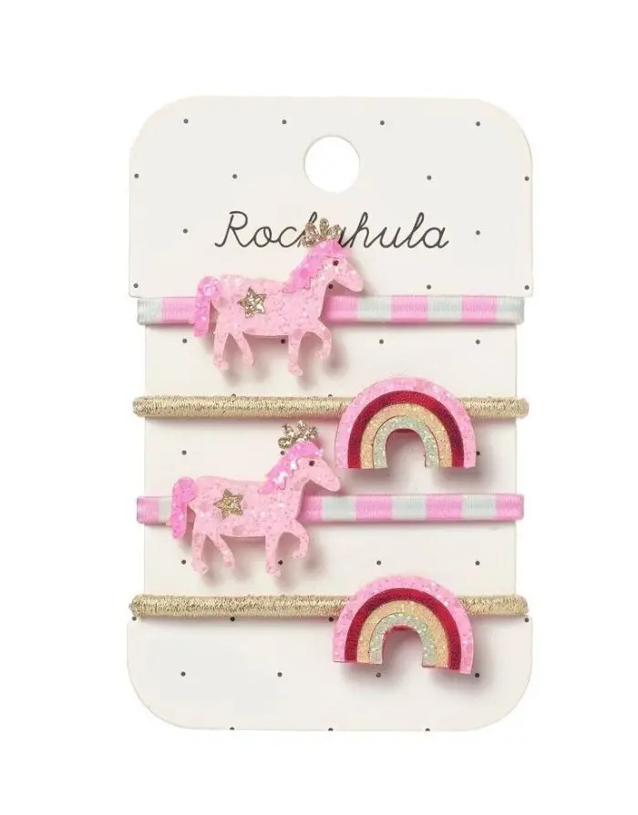 Haargummi 4er-Set I Pink Pony Stripy