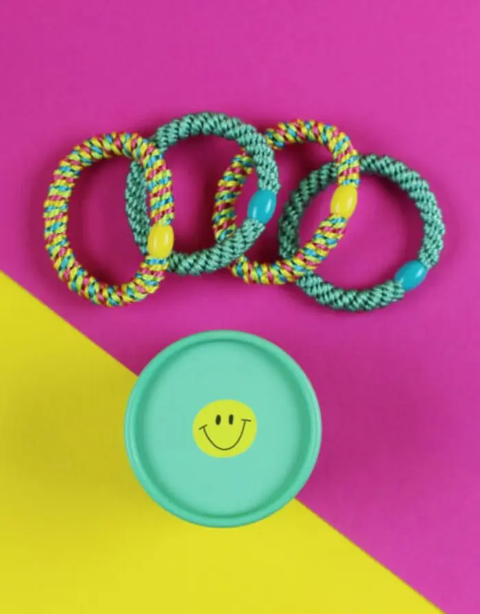 Haargummi 4er Set in Geschenkbox I Mint/Gelb