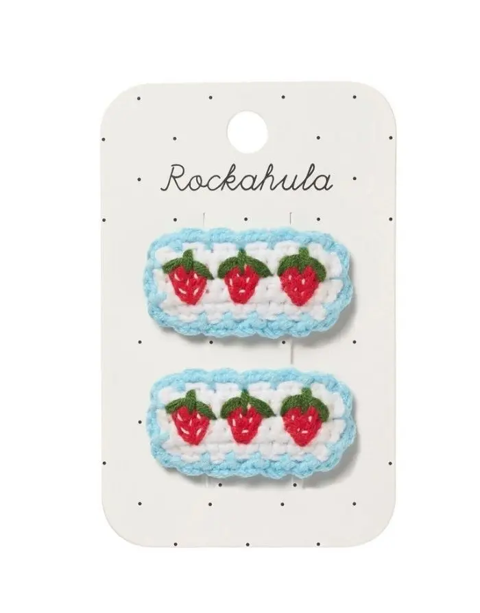 Haarspangen 2-er Set I Crochet Strawberry Frill