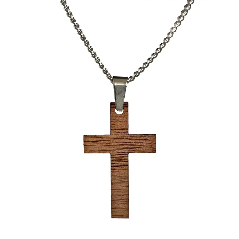 Halskette silber aus Walnussholz "Kreuz" Nr. 100.251