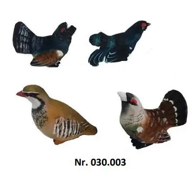 Handgeschnitzte Bergtiere aus Holz, 4er Set 6,5 cm bemalt