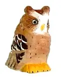 Handgeschnitzte Eule aus Holz ca. 7 cm bemalt