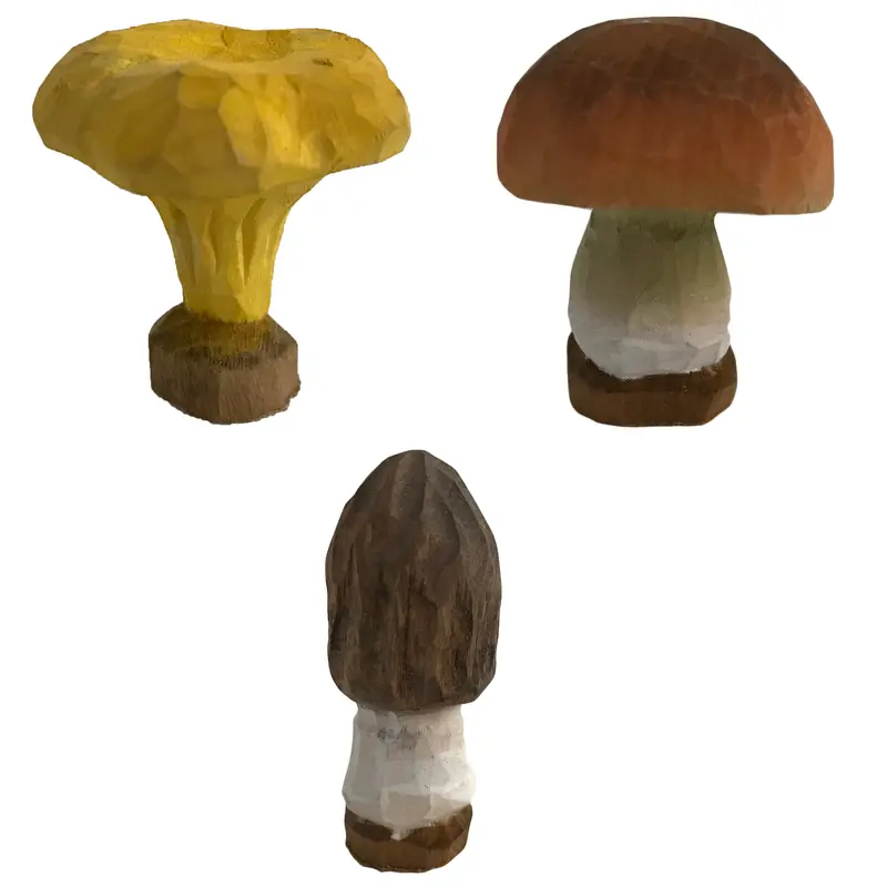 Handgeschnitzte Pilze / Schwammerl aus Holz Nr. TS111, TS112, TS113