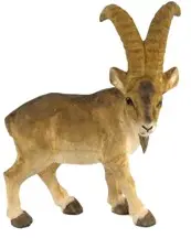 Handgeschnitzter Steinbock aus Holz ca. 10x3x9 cm bemalt