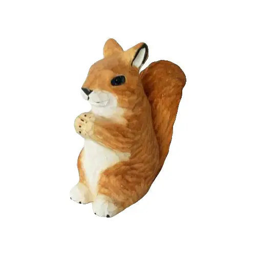 Handgeschnitztes Eichhörnchen aus Holz ca. 8,5 cm bemalt