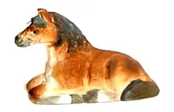 Handgeschnitztes Pferd aus Holz ca. 14x8 cm bemalt