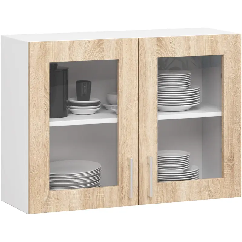 Hängeschrank Vitrine W80 D2 – LIMA – Moderne Glasvitrine mit stilvollem Stauraum