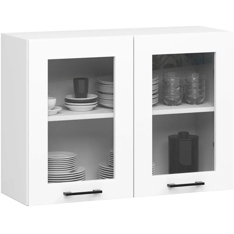 Hängeschrank Vitrine W80 – OLIWIA – Elegante Glasfront für stilvolle Küchenräume