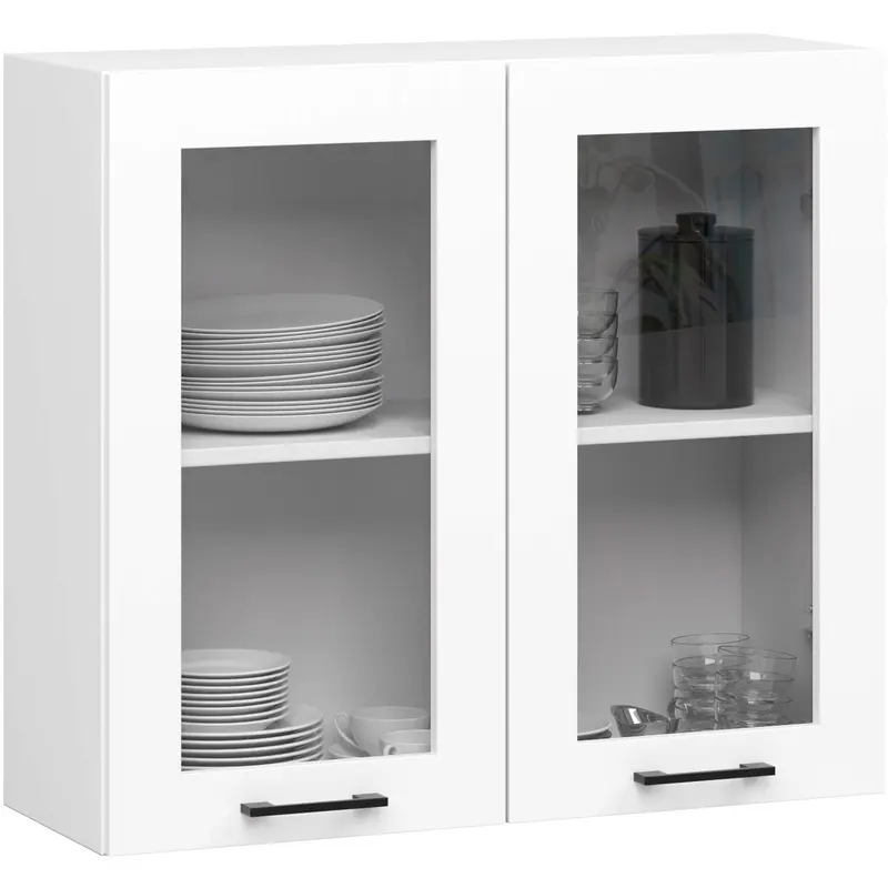 Hängeschrank Vitrine W80 – OLIWIA – Elegante Glaslösung für moderne Küchenräume
