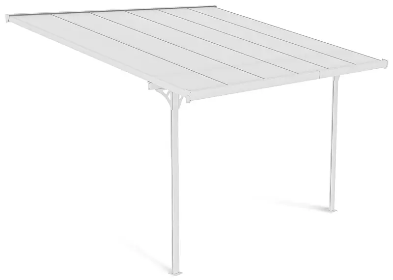 Hardmaister Atlanta 3,7x3m Weiß | Alu Carport / Terrassenüberdachung