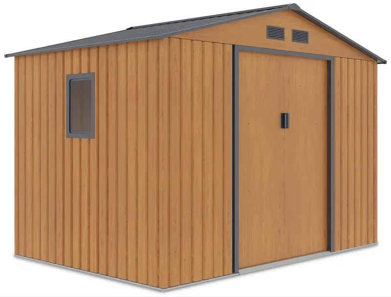 Hardmaister Metall Gerätehaus Hudson 277 x 191 cm Eiche-Grau