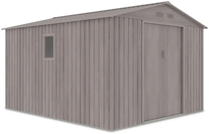 Hardmaister Metall Gerätehaus Hudson 277 x 319 cm Grau-Eiche