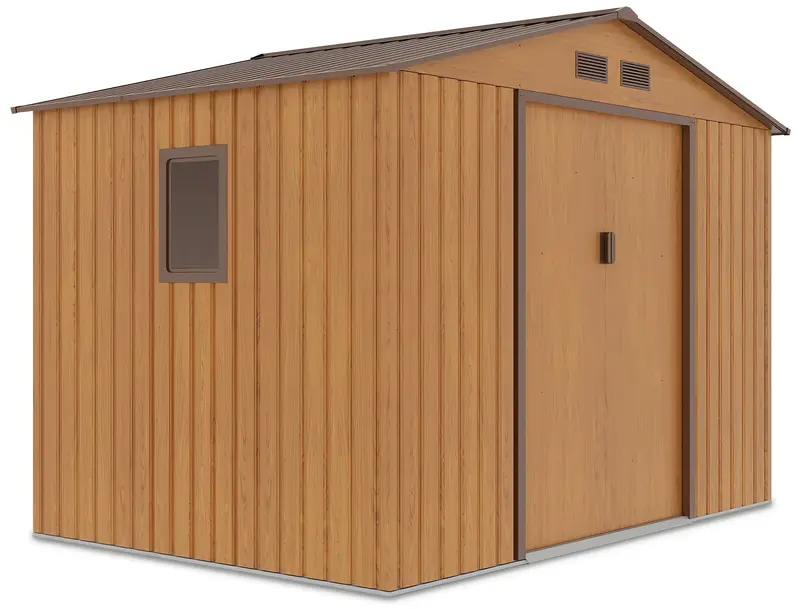 Hardmaister Metall Gerätehaus HUDSON 277x191 cm Eiche-Braun