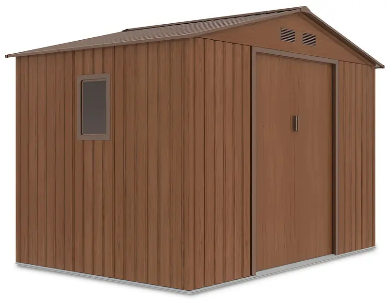 Hardmaister Metall Gerätehaus Hudson 277x191 cm Walnuss