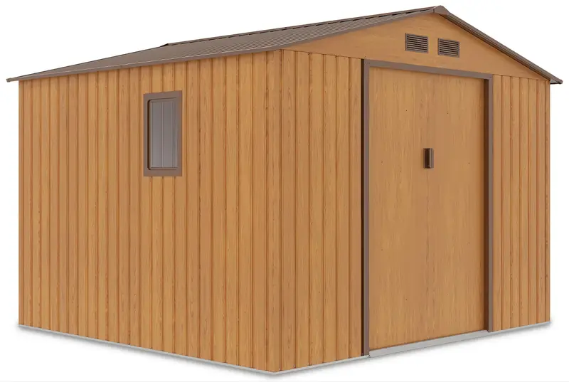 Hardmaister Metall Gerätehaus Hudson 277x255 cm Eiche-Braun