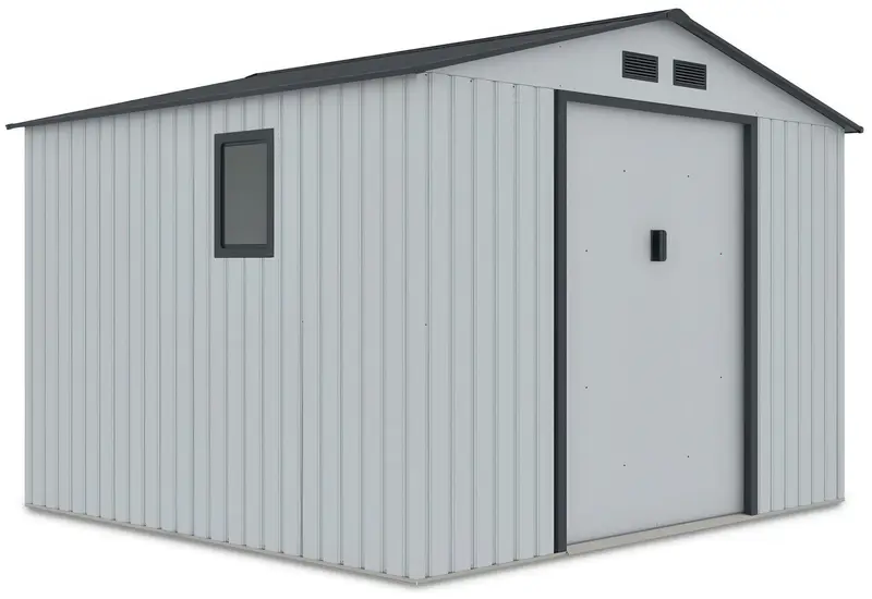 Hardmaister Metall Gerätehaus Hudson 277x255 cm Hellgrau