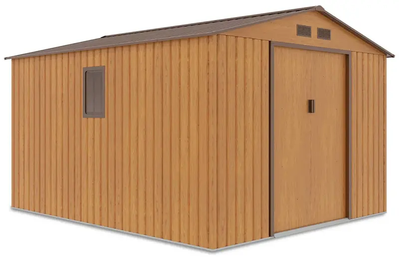 Hardmaister Metall Gerätehaus Hudson 277x319 cm Eiche-Braun