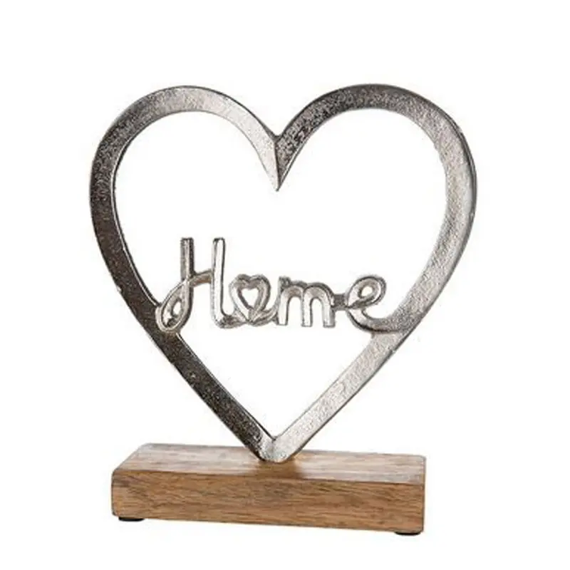 Herz auf Holzsockel "Home"