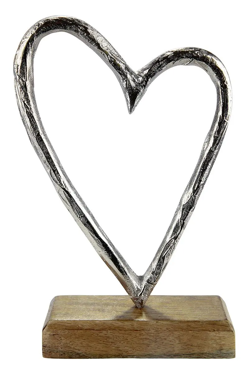 Herz Deko silber in Knitteroptik 17cm