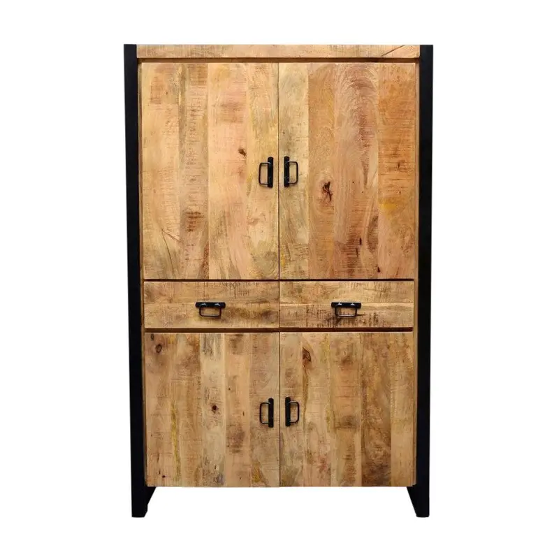 Highboard Britt aus Mangoholz 180cm - Hellbraun