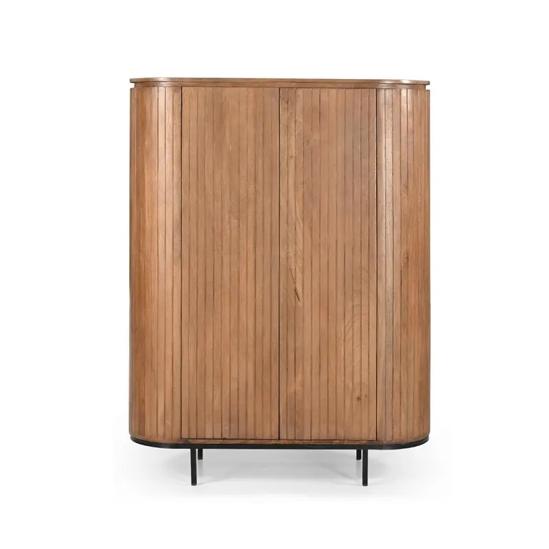 Highboard Noor aus Mangoholz 151cm - Hellbraun