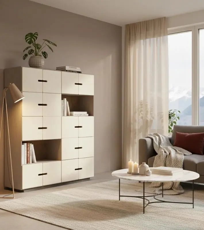 Highboard PIX 4x5 – Stauraum mit Raster-Optik