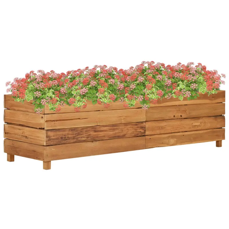 Hochbeet 150x40x38 cm Teak Altholz und Stahl