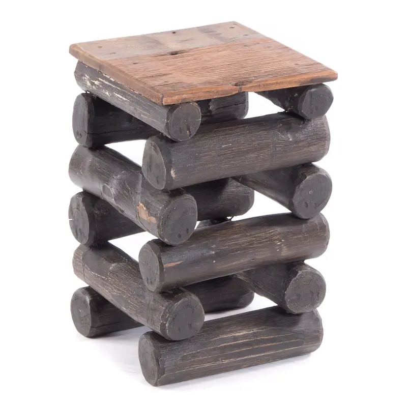 HOCKER "BLOCK 38" | 30x30x39cm (BxTxH), Altholz Teak | Sitzhocker | Farbe