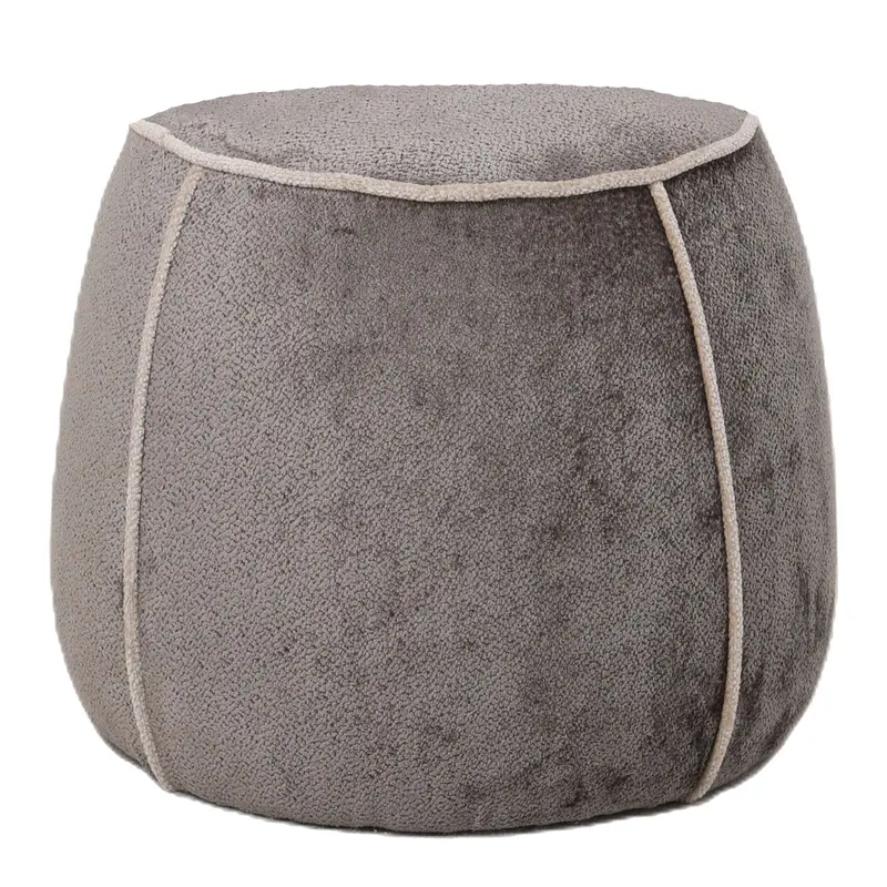 Hocker – Mokka Stoffbezug, Kontrastierende Paspeln, Abgerundetes Design – Napoli | PTMD