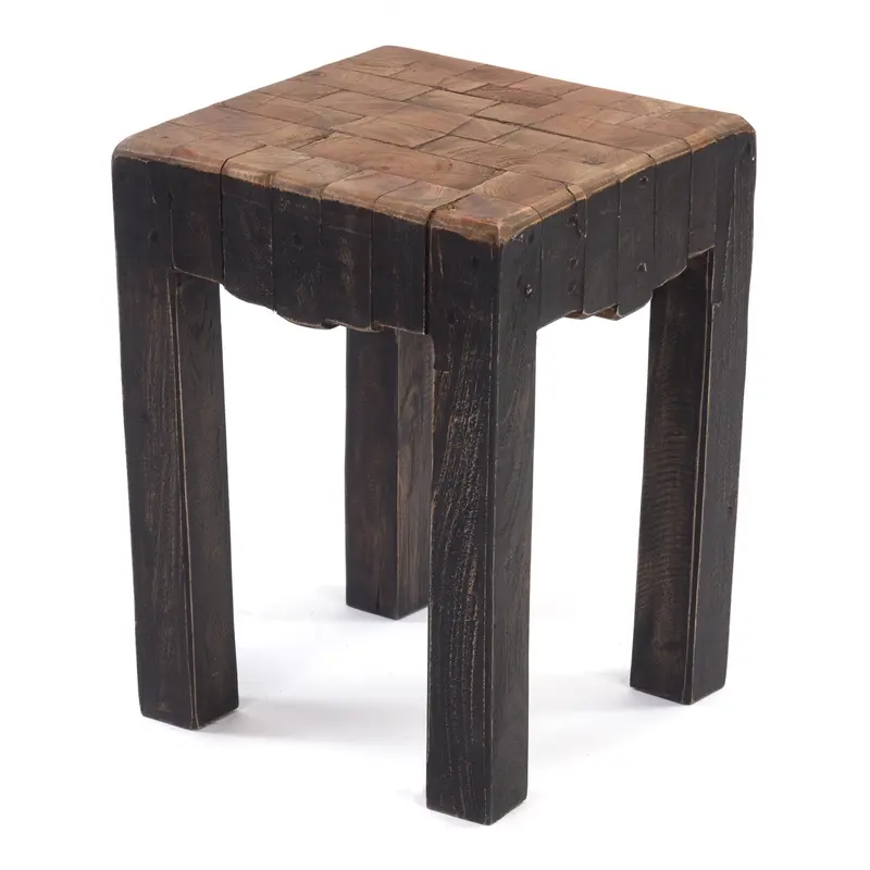 HOCKER "NATURA" | Altholz, 40x30x30 cm (HxBxT) | Holzhocker | Farbe