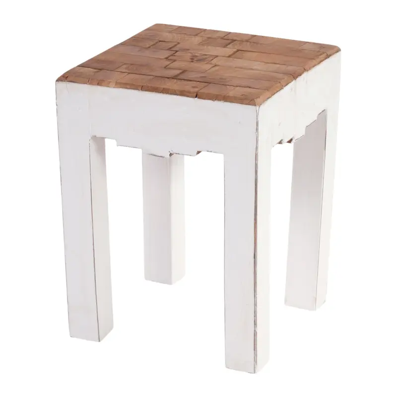 HOCKER "NATURA" | Altholz, 40x30x30 cm (HxBxT) | Holzhocker | Farbe