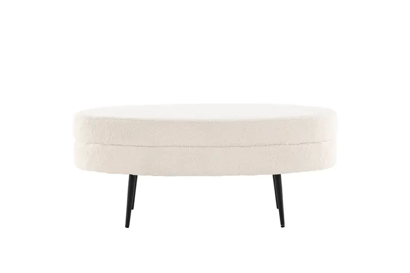 Hocker Otto 100cm aus Bouclé - Weiß