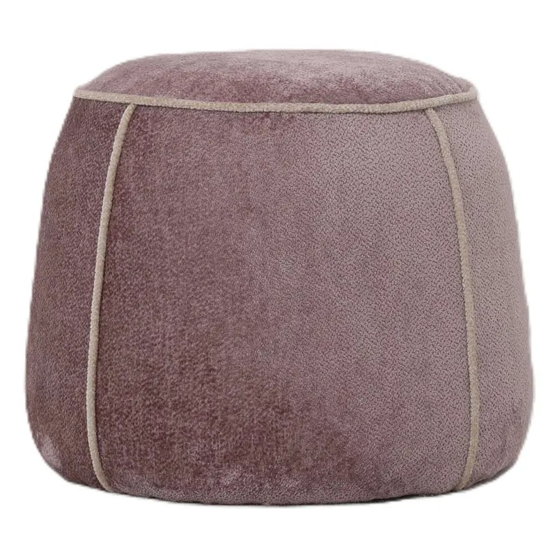 Hocker – Rosa Stoffbezug, Kontrastierende Paspeln, Abgerundetes Design – Napoli | PTMD