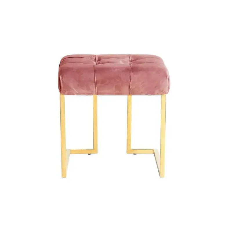 Hocker – Samtbezug, Goldenes Metall, Altrosa Farbe - Rarity 125 | Kayoom