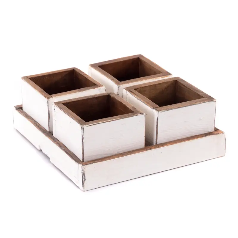 HOLZ AUFBEWAHRUNGSKISTEN "CUBO" | 24x9 cm (BxH), Mahagoni | Kistenset | Farbe