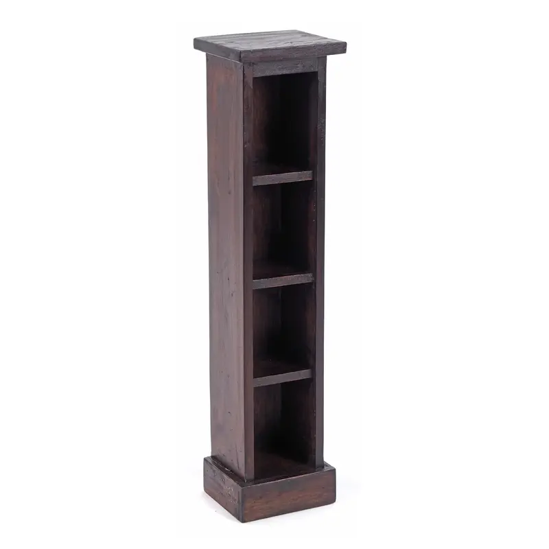 HOLZ CD REGAL "CD TOWER" | 76cm(H), Holzregal, CD Rack mit 4 Fächern | Farbe