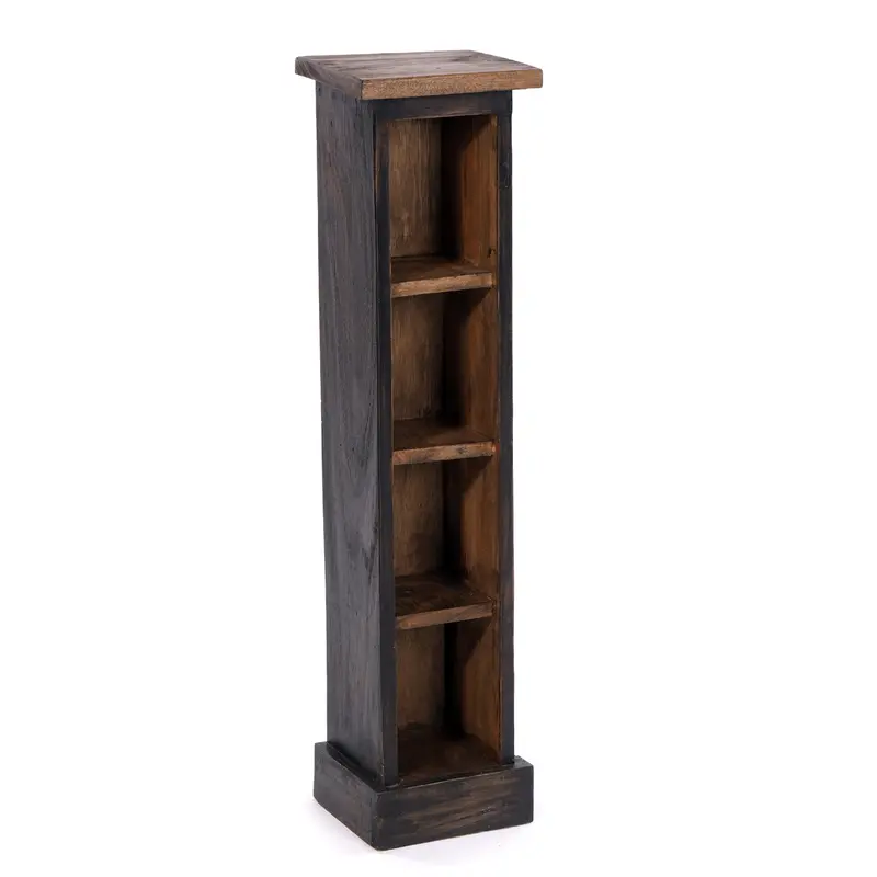 HOLZ CD REGAL "CD TOWER" | 76cm(H), Holzregal, CD Rack mit 4 Fächern | Farbe