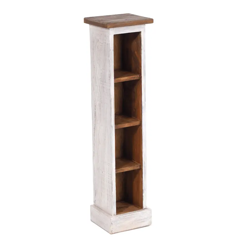 HOLZ CD REGAL "CD TOWER" | 76cm(H), Holzregal, CD Rack mit 4 Fächern | Farbe