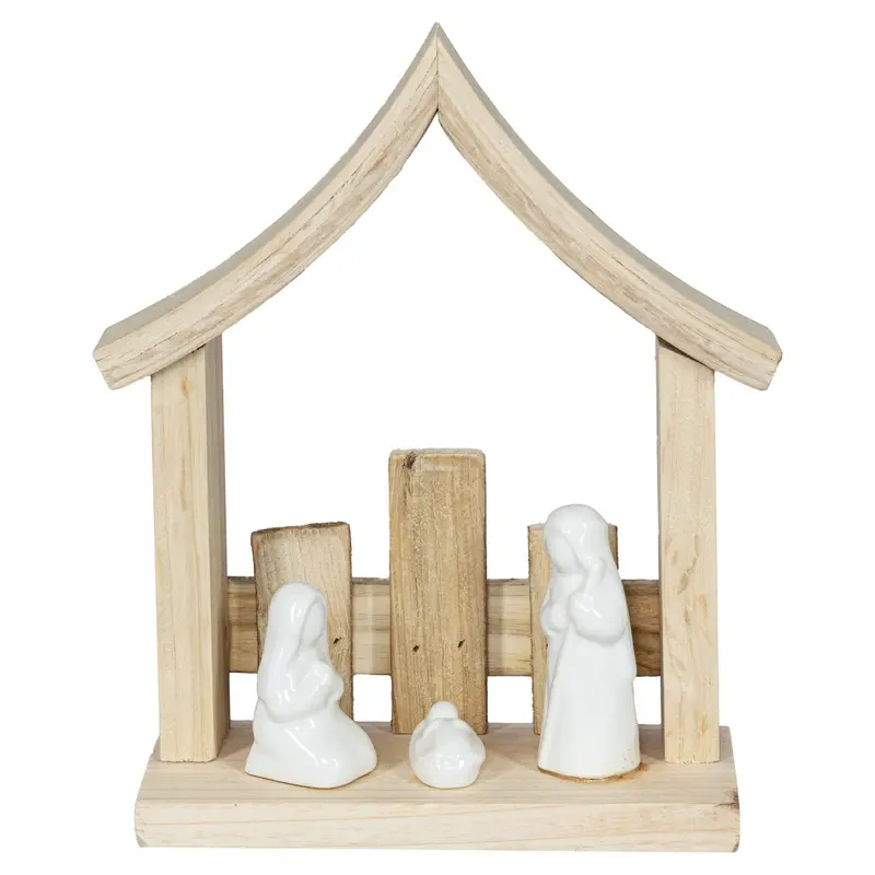 Holz-Dekoration "Heilige Familie", 21 cm