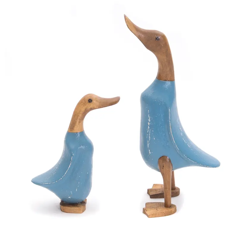 HOLZ ENTE "DUCK" | Mahagoni & Teakholz, 2-teilig | Deko Figur | Farbe