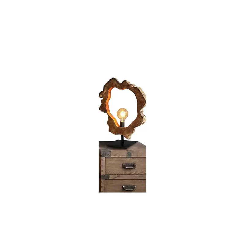 Holz Tischlampe NATURA Baumscheibe