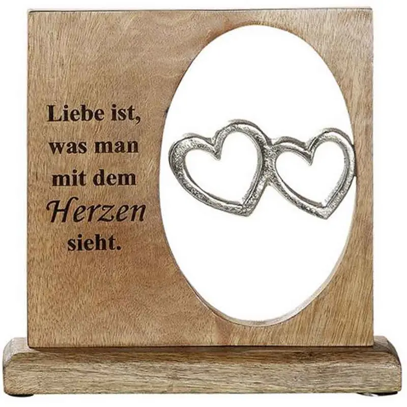 Holzaufsteller "Liebe ist, was man mit dem Herzen sieht"
