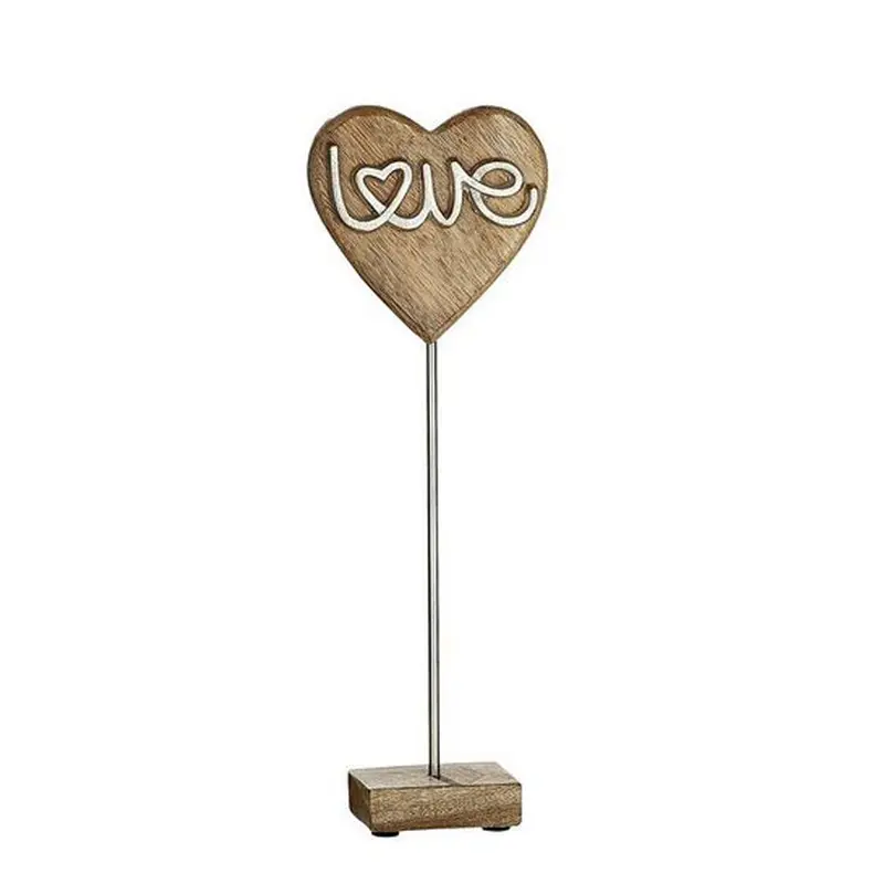 Holzherz auf Stab mit Schriftzug love